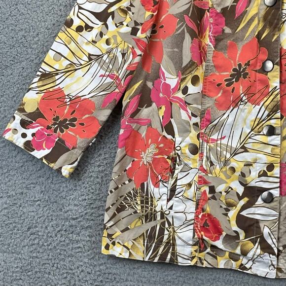 Chicos Jacket Large Artsy Floral Grandmacore Colorful Stretchy Lightweight Fall - Picture 3 of 10